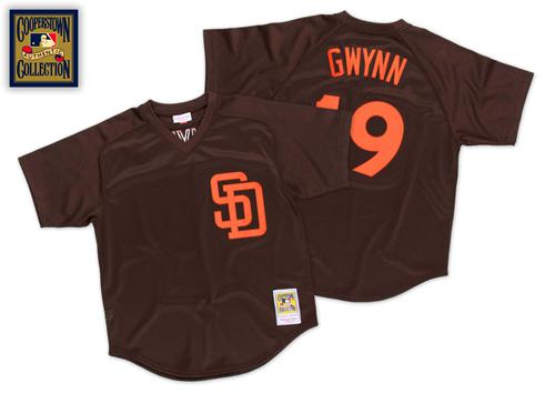 Mitchell And Ness 1985 Padres #19 Tony Gwynn Brown Throwback Stitched MLB Jersey